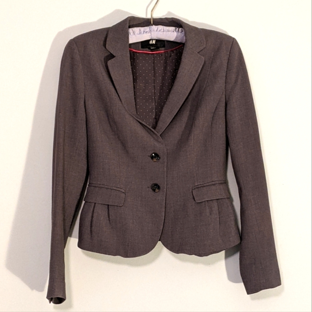 H&M Gray Fitted Blazer Size 6